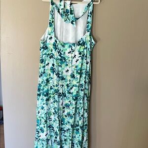 Torrid Green and Blue Floral Maxi Dress